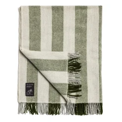 Enstone Wool Throw Herringbone Stripe Olive>Daylesford Organic Discount