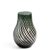 Riley Stout Green & Black Stripe Vase Tall>Daylesford Organic Shop