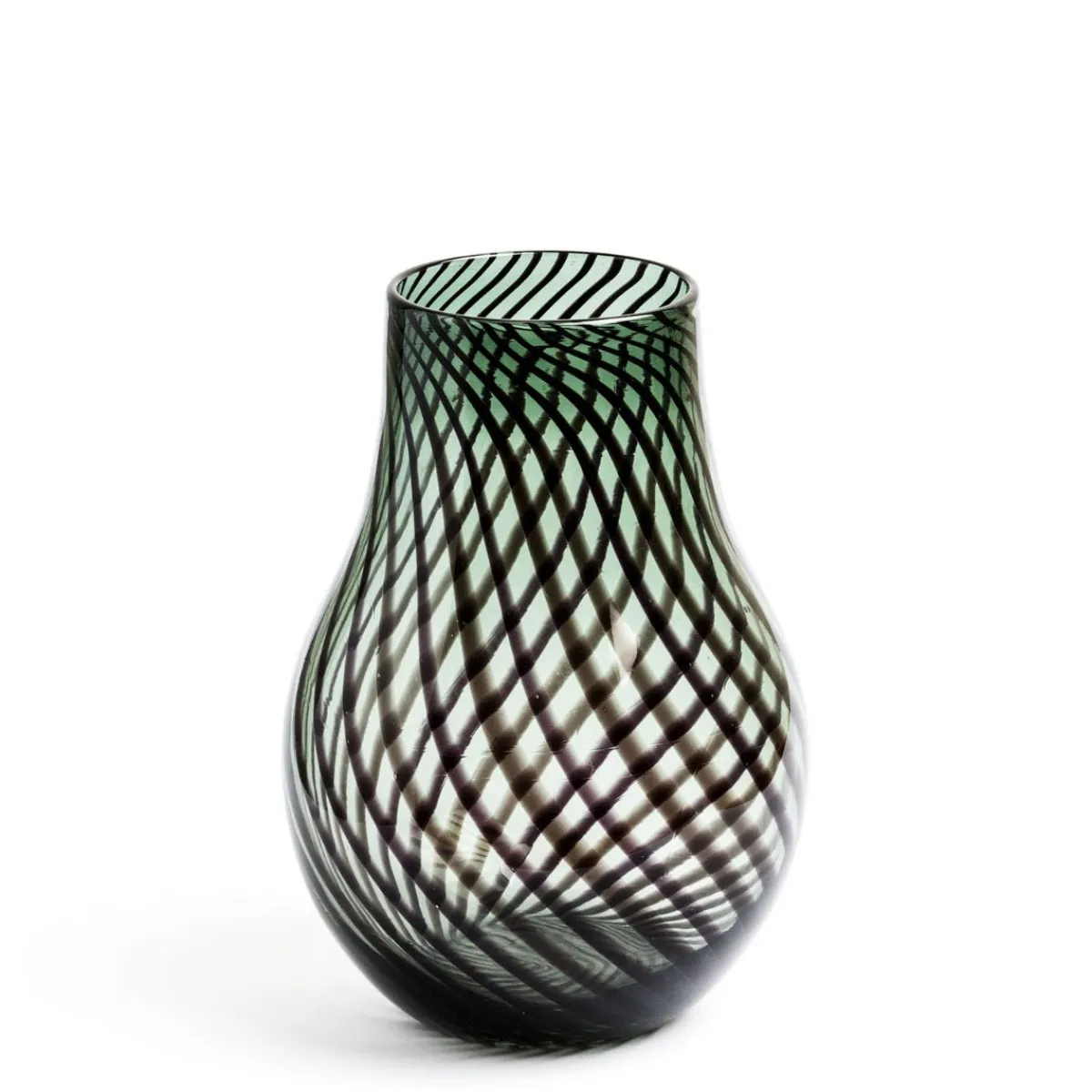 Riley Stout Green & Black Stripe Vase Tall>Daylesford Organic Shop