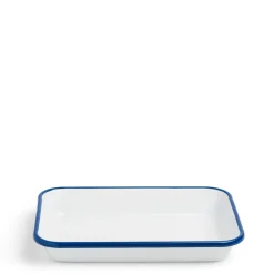 White & Blue Enamel Rectangular Dish Large>Daylesford Organic Best