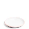 White & Pink Enamel Plate 26cm>Daylesford Organic Sale