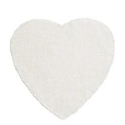 White Linen Heart Placemat>Daylesford Organic Clearance